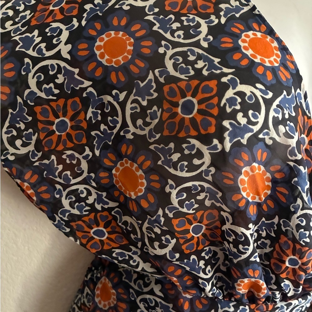 Escada Silk Short Sleeve Floral Wrap Blouse 36/S - Picture 6 of 15